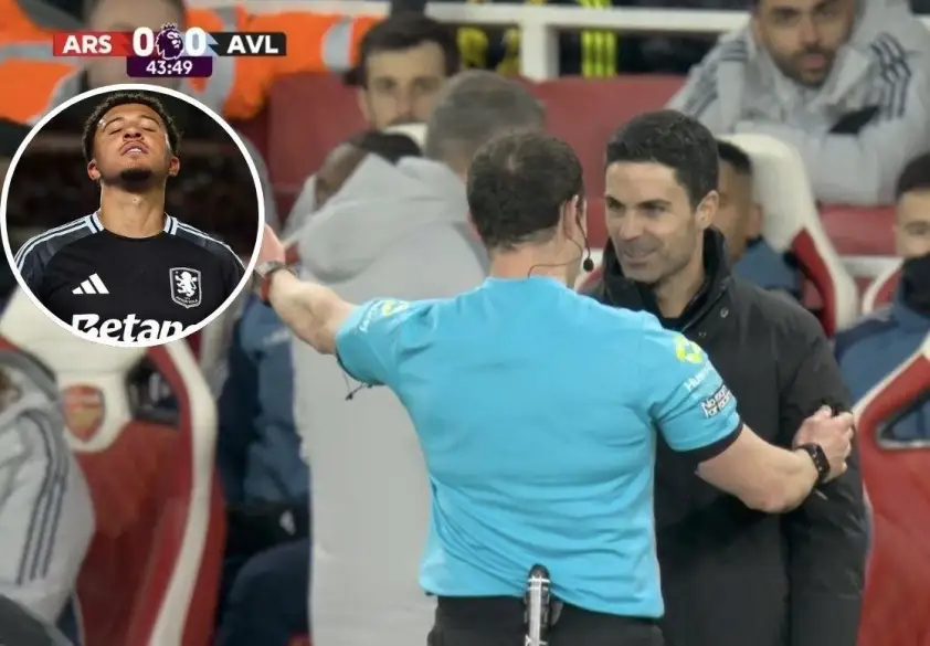 Arteta bị trọng tài nhắc nhở vì những "chiêu trò" trong trận gặp Aston Villa.